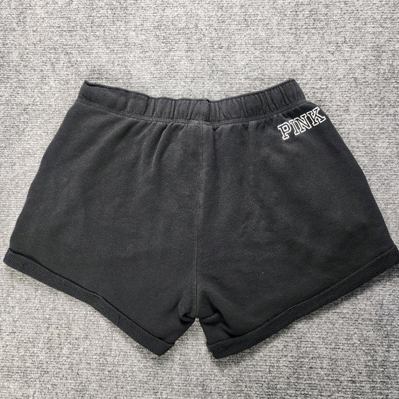 VICTORIAS SECRET PINK Shorts S Black‎ BLING Hawaii Rhinestone Sparkly Logo Y2K - Picture 3 of 9